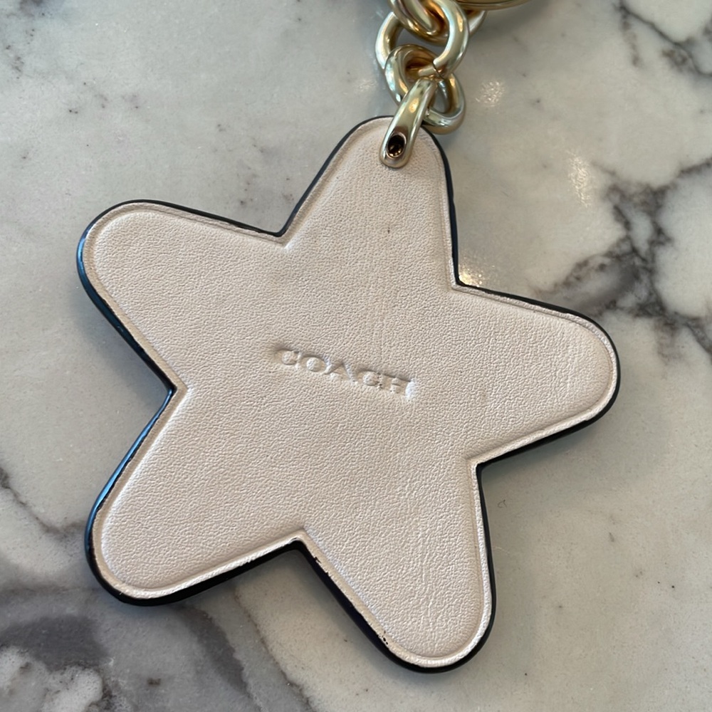 Coach Leather Glitter Bag Charm Keychain - Picture 4 of 9
